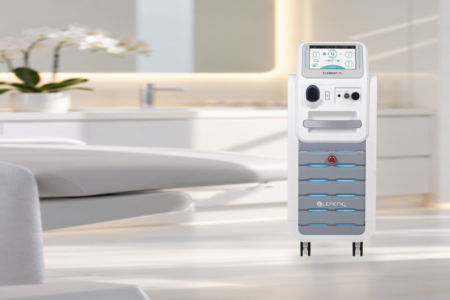 ELEMENT-TL Gen 2 device in a white clinical treatment room